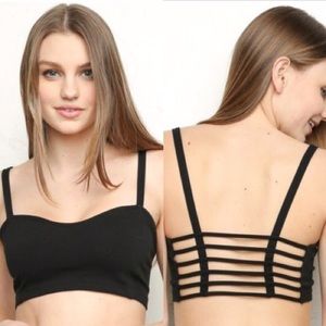 black caged bralette